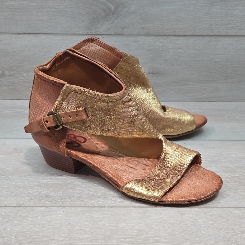 A.S.98 By Free People Hercigovina Gold Open-ToeHeel Sandals Shoes Sz 40/9-9.5